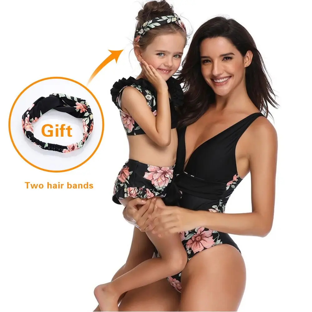 

Mother and daughter swimsuit mommy and me swimwear bikini 2019 family matching clothes outfits look mom baby dresses clothing