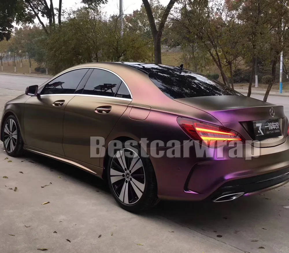 winered gold satin chameleon metallic car wrapping film KMPF (1)