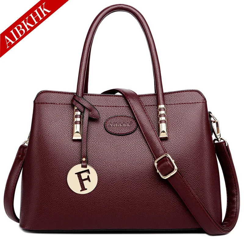Роскошные сумки из натуральной кожи, сумки через плечо для женщин, модная сумка-тоут, брендовая дизайнерская ручная сумка, женская сумка-мессенджер - Цвет: S9192-Burgundy