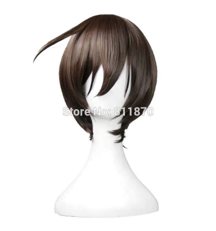

ORZ Where the Concept of "Dirty Jokes" Does Not Exist Cosplay Tanukichi Okuma 32cm/12.6'' Short Brown Curly Wig 387A
