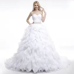 На заказ Реальные фотографии вечернее платье свадебное платье оборки милые свадебные платья платье невесты Vestido De Noiva