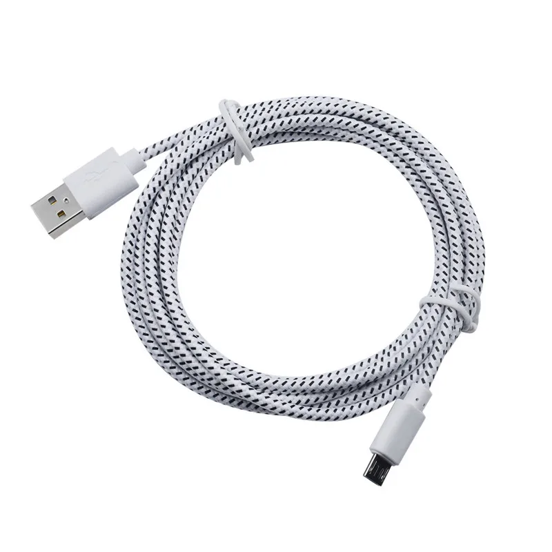 1 м/2 м/3 м оплетка Нейлон Micro/8 pin USB Кабель зарядного устройства для iphone XS 6 6s 7 8 plus 5c 5S 5 для huawei xiaomi redmi samsung htc asus - Цвет: Белый