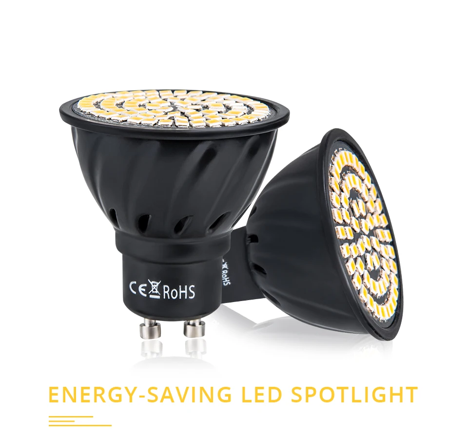 60 80 LEDs MR16 GU10 LED Lamp 220V 110V Lampada LED Bulb Light No Flicker 2835SMD Spotlight Cold Warm White High Brightness (1)