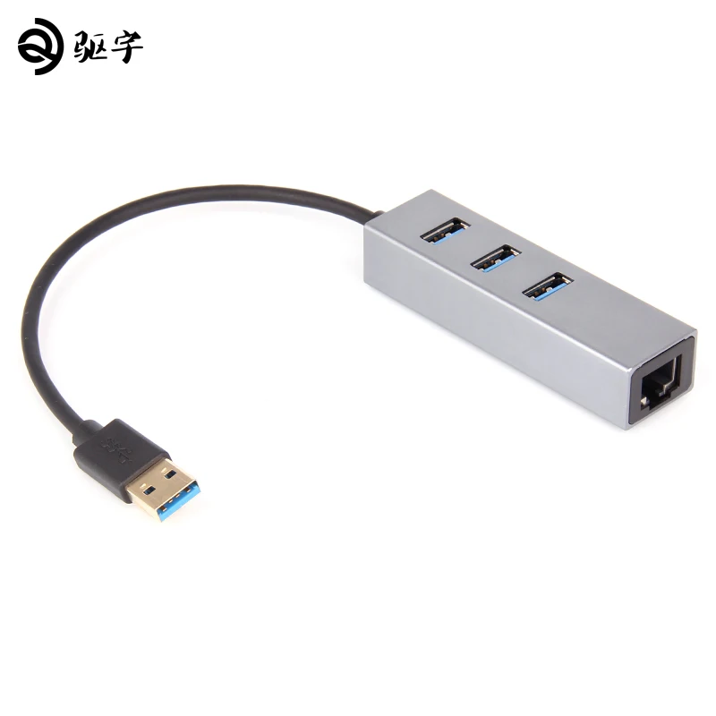 

USB HUB 3.0 Adapter To USB3.0 and Gigabit Ethernet RJ45 1000Mbps Portable Hubs USB Splitter 4 Ports 5Gbps For laptop