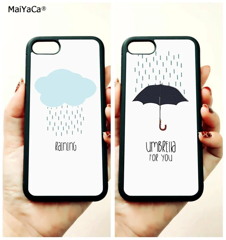 

BFF love couple Rain and couple soft edge mobile phone cases for apple iPhone x 5s SE 6 6s plus 7 7plus 8 8plus XR XS MAX case