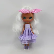 Blyth кукольные, белые волосы, черная кожа Заводская кукла Модная Кукла подходит для DIY коричневых изменение игрушка BJD для девочек