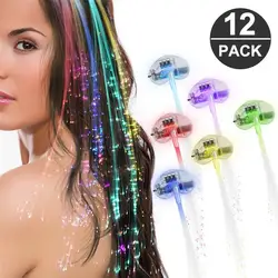 (12 упак.) светодиодный свет волосы, light-Up волоконно-оптический светодиодный заколки для волос вечерние сувениры для вечерние, бар Танцы