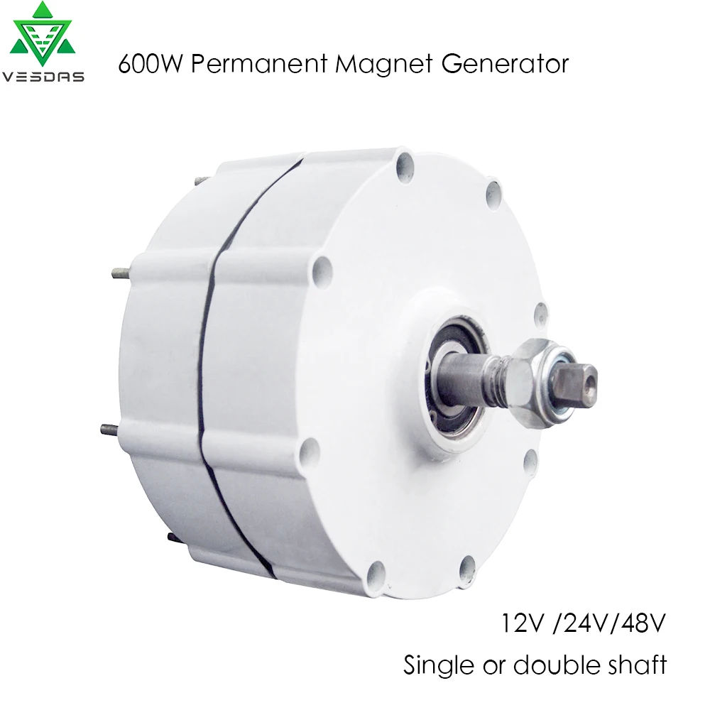 

600W 12V or 24V or 48V Permanent Magnet Generator AC Alternator 600r/m for Vertical or Horizontal Wind Turbine