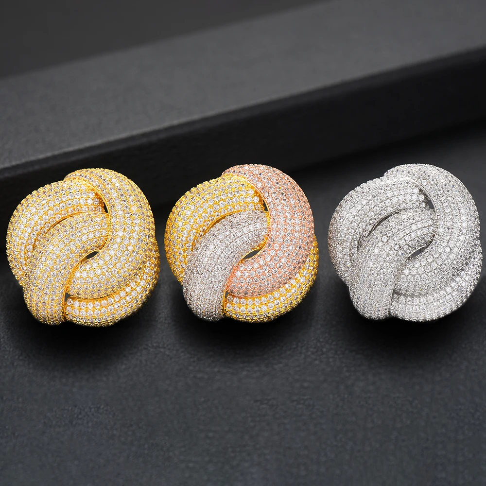 

SISCATHY Luxury Twist CZ Stackable Open Rings for Women Finger Rings Charms Bohemian Beach Dubai Jewelry 2019 New Design