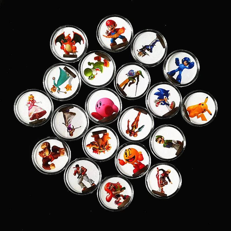 

Free Shiping 20Pcs/set Super Smash Bros For Amiibo Card Mario Ntag215 Printed Sticked Collection Coin NFC Tag NS Switch Wiiu