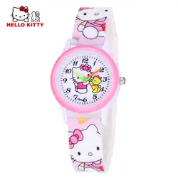 2019 Новая мода hello kitty мультфильм кварцевые часы для девочек Дети силиконовый ремешок повседневные часы Горячие Relogio Montre Enfant