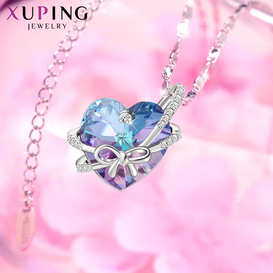 Xuping Винтаж Pendantl цепочки и ожерелья Кристаллы от Swarovski только сердце только для вас Рождество дамы подарки M96-40188