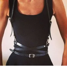 Модные сапоги в панковском стиле, сапоги в стиле Харадзюку уплотнительное кольцо Подвязки для женщин из искусственной кожи для бондажа клетка утягивающий пояс с подтяжками ремни на талии, портупея пояс для подтяжек