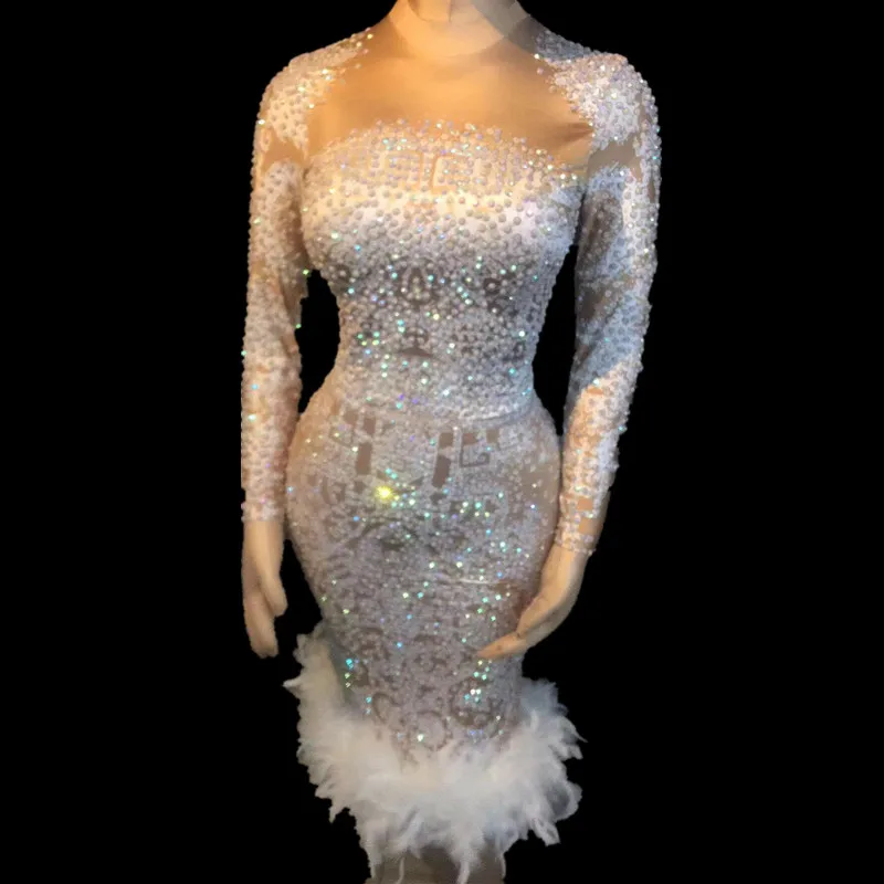 

Christia Bella New Female Stage Costumes Bodycorn Dancing Dress Performance Outfits Shining Sexy Nightclub Women Rompers