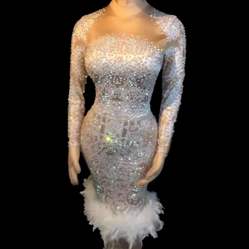 

Christia Bella New Female Stage Costumes Bodycorn Dancing Dress Performance Outfits Shining Sexy Nightclub Women Rompers