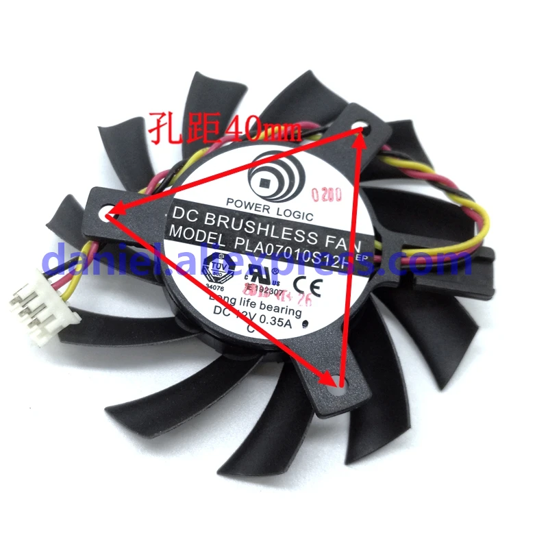 

PLA07010S12H 0.35A 6.5 cm diameter hole spacing 4.0 cm graphics card fan