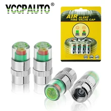 YCCPAUTO-moniteur de pression des pneus, 2.0 2.2 2.4 bars, Kit d'outils de Diagnostic, capteur automatique, capuchon tige de soupape, alerte d'air, 4 pièces
