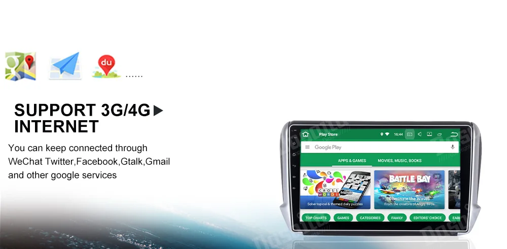 Sale Dasaita 10.2" Android 8.1 Car GPS Player Navi for Peugeot 208 2008 with 2G+16G Quad  Core Stereo Radio Multimedia No DVD 4G 23