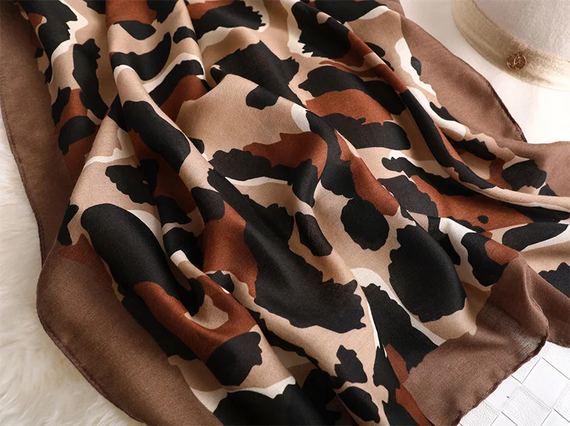 Дизайнерский Леопардовый принт, женский шарф, модный Пашмина для леди, хлопковые шарфы, шали и палантины, шейные хиджабы