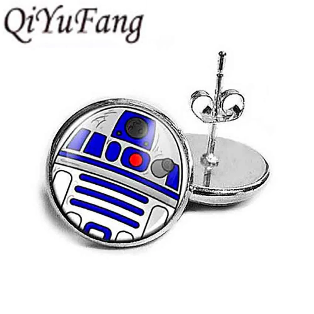 

US Movie Star Wars stud earrings 1pcs/lot handmade jewelry Steampunk bronze womens mens earrings 12mm/0.47inch Doctor Who 2016