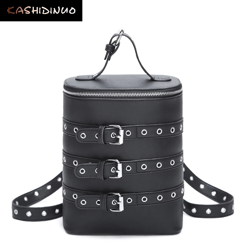KASHIDINUO Brand font b Women b font Leather font b Backpack b font Fashion Rivet Mini