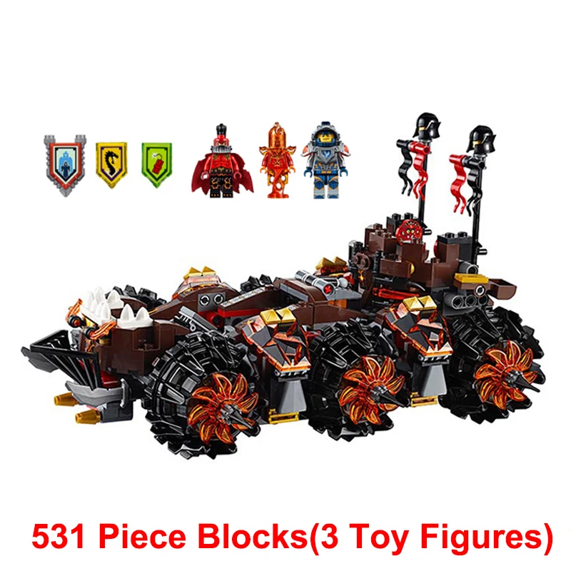 

LEGO Nexo Knights Building Blocks 70321 Phlogistic General Doomsday Siege Vehicle Assembling Blocks Kids Birthday Christmas Gift