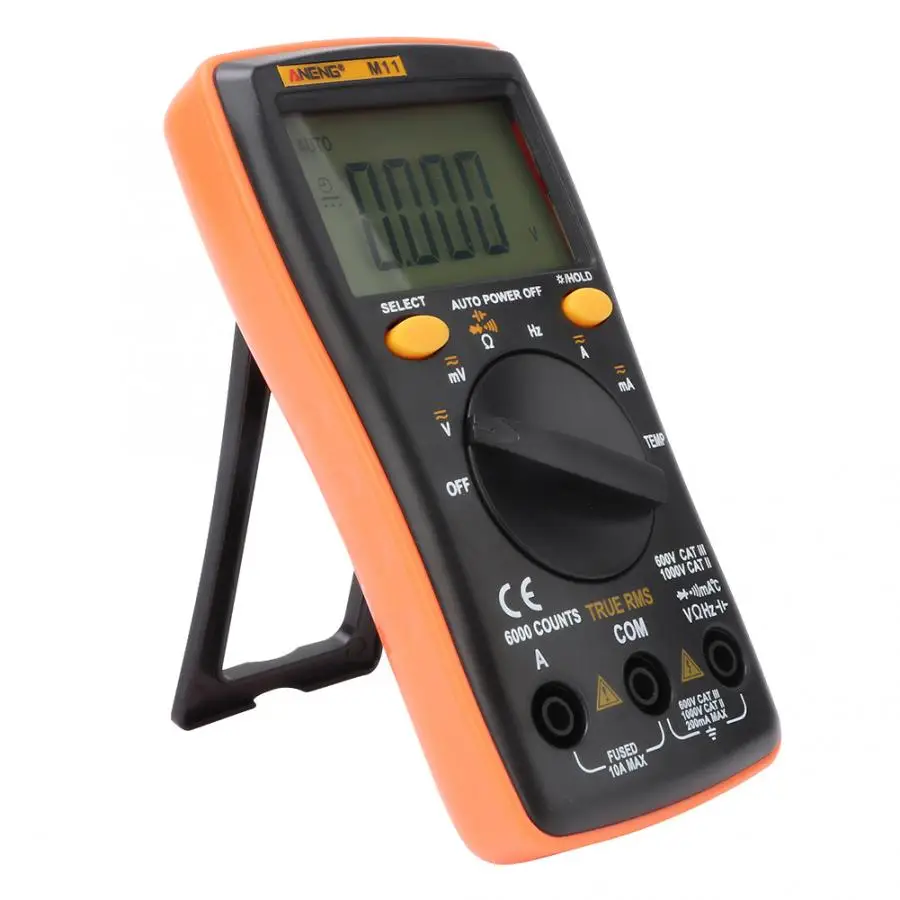 ANENG M11 оранжевый дисплей Цифровой мультиметр 6000 отсчетов с 1 Набор комбинированных линий Электрический инструмент