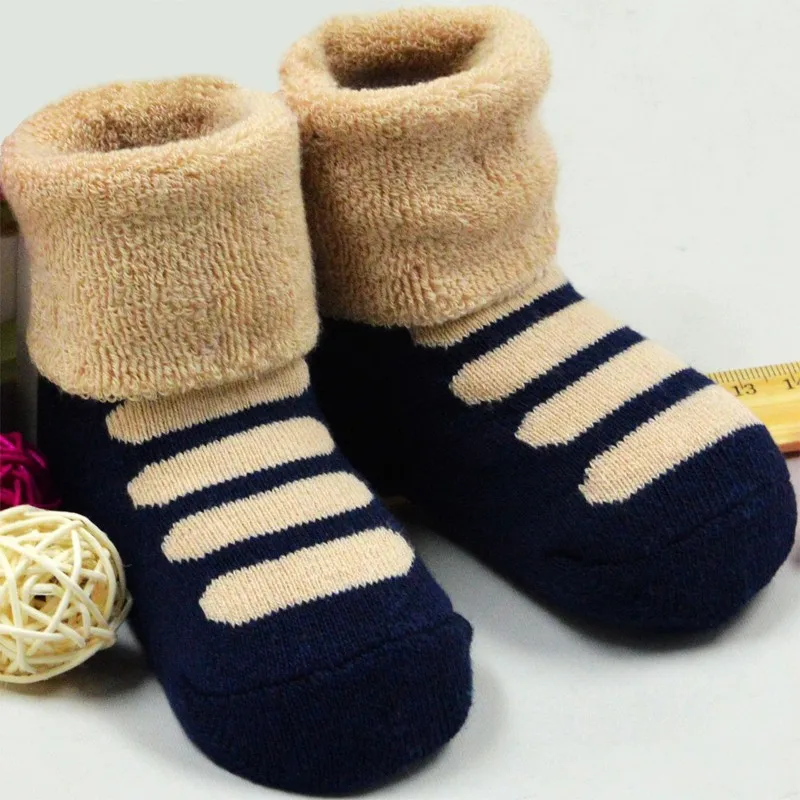 Лидер продаж 1 пара Носки для новорожденных малышей Зимние хлопковые носки детские Нескользящие носки детские подходит для 3m-3year Костюмы Интимные аксессуары
