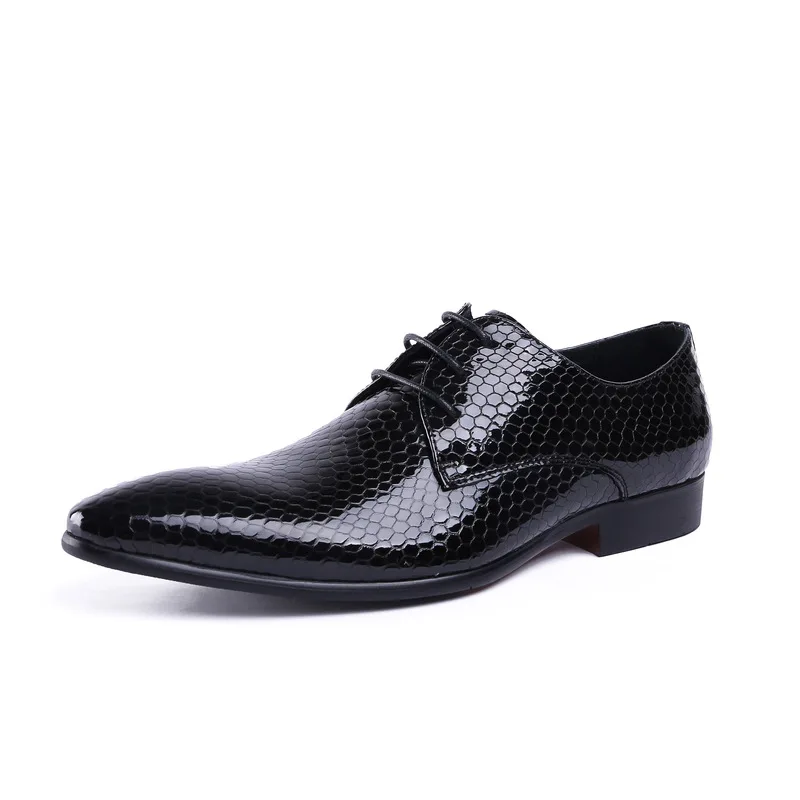 

Hot Vintage Men's Formal Shoes Pointed Toe 100% Genuine Leather Luxury Wedding Party Shoes For Boss Original Design JMH-B0016