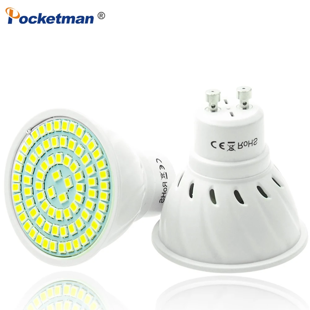 

LED Lamp GU10 220V Bombillas Lampada Spotlight LED Bulb SMD 2835 Lamparas Spot Light GU 10 48 60 80LEDs 230V 240V Energy Saving