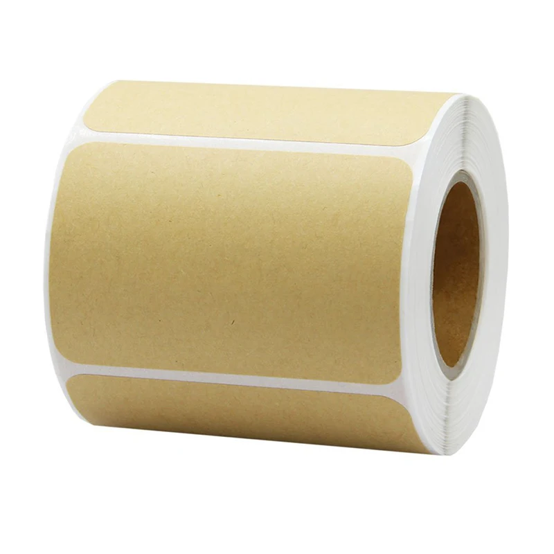 

Large Natural Kraft Paper Stickers 2" x 3" Rectangular Labels Adhesive and Writable Label Sticker 250 Pieces Per Roll (1 roll)