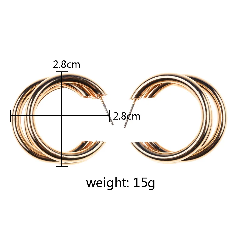 CHUKUI Wholesale Gold Filled Hinged Hoop Circle Earrings Half Round Women Ear Jewelry Gift Boucle D'oreille (1)