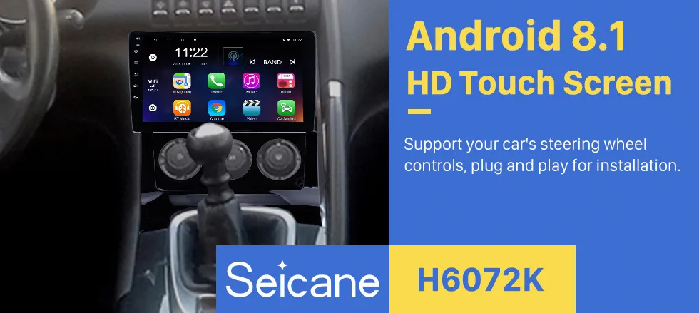 Excellent Seicane Android 8.1 9 inch Car Auto Radio for 2009-2012 Peugeot 3008 with Bluetooth music GPS Navigation Steering Wheel Control 0