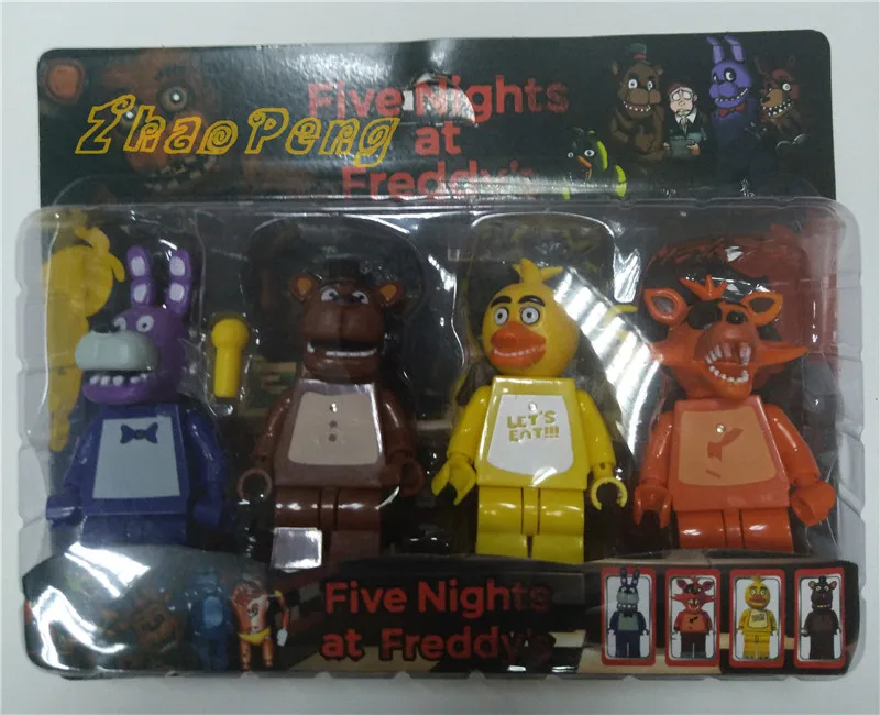 4 unids/lote 4-5 pulgadas cinco noches en Freddy juguetes figuras Foxy Freddy Chica figuras de acción brinquedos niños juguetes