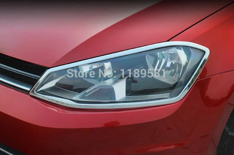

For VW Golf 7 MK7 2014 2015 2016 ABS Chrome Headlight Lamp Cover Trim Car Accessories Stickers