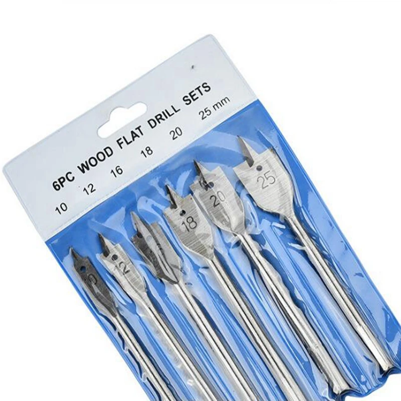 1Pcs 6mm-40mm Woodworking Tools Titanium Coated Spade Flat Head Wood Boring Drill Bits Power Tools for Hand Drill Wood Drilling
