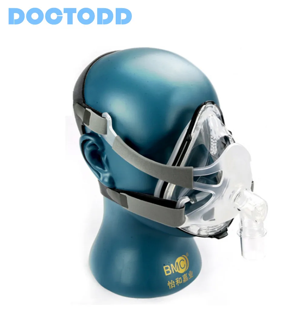 DOCTODDD F1A Full Face Mask For CPAP Auto CPAP APAP Bipap Machine COPD Snoring Sleep Therapy Size SML W Headgear Clips (4)