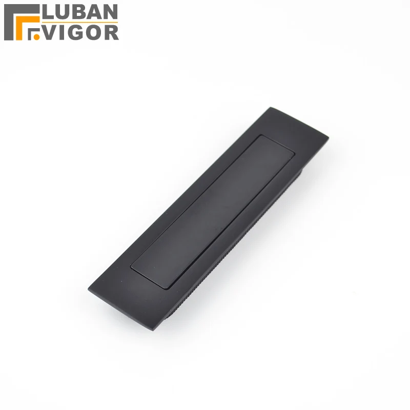 Matte Black Invisible Hidden Spring Drawer Handle Closet Door
