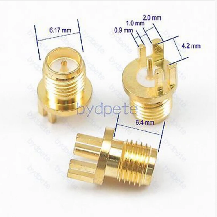 

RP-SMA female Connector 1.0mm Socket PCB Edge Mount circle round panel Solder RF