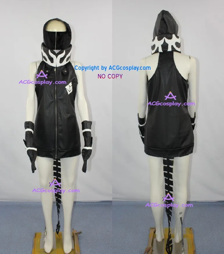 

Vocaloid Black Rock Shooter Strength Cosplay Costume faux leather made ACGcosplay