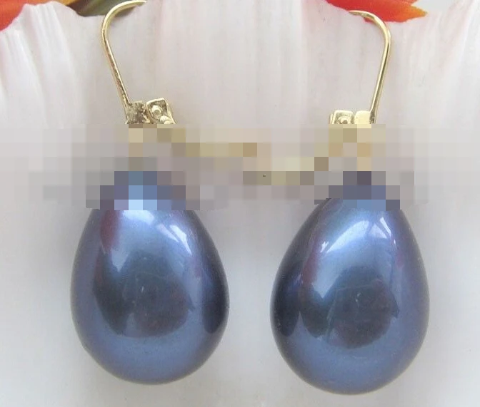 

1406 deep blue south sea shell pearl earring