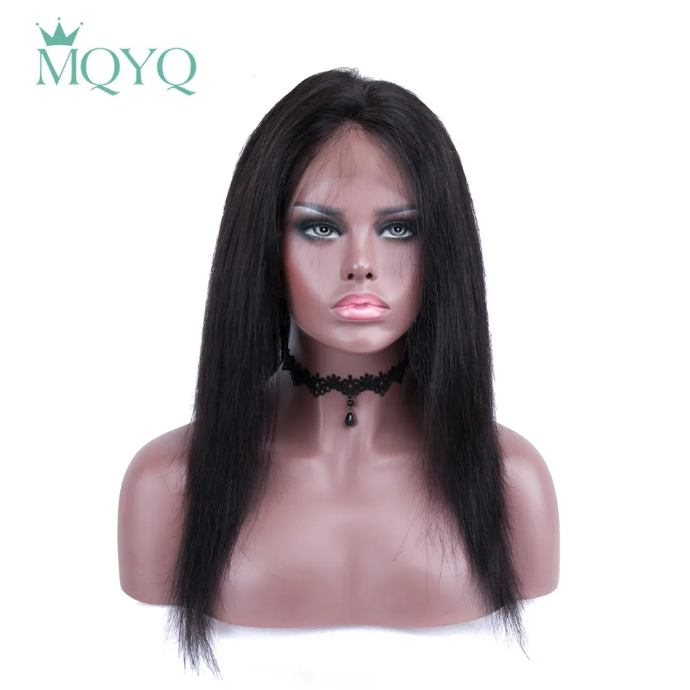 MQYQ бразильские прямые волосы 100% человеческие волосы 10-22 дюймов 360 Кружева Фронтальная с ребенком волос натуральный цвет не Реми волосы