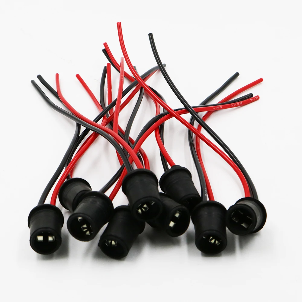 

YSY Free shipping 50pcs LED T10 W5W Soft bulb holder adapters cable LED Bulb Connector Socket universial