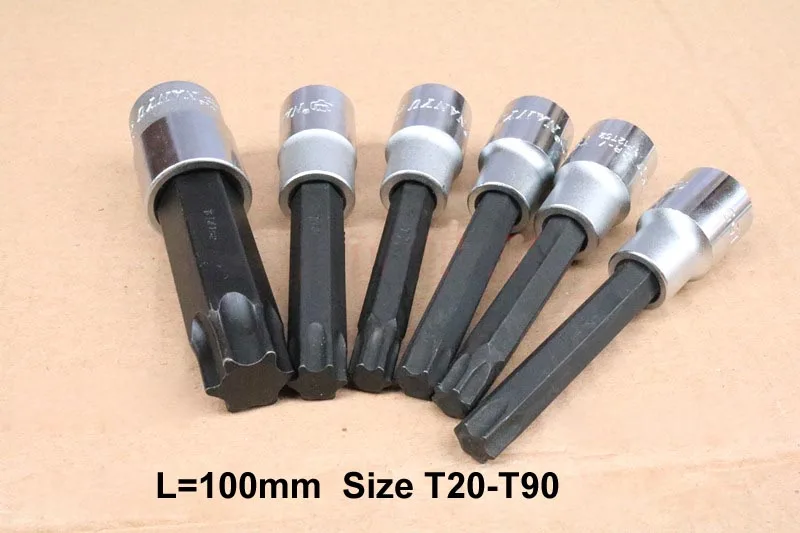 1/2 &quotS2 сплав отвертка биты 6 Точка сплайн гнездо Набор бит T20 T25 T27 T30 T40 T45 t50 T52 T55 T60 T70