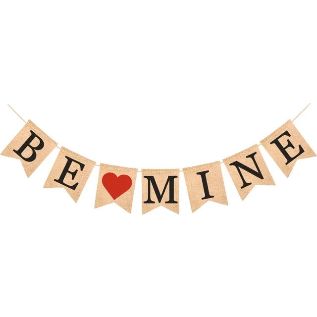 Be Mine Burlap Banner Flag Bunting Garland Valentine S Day