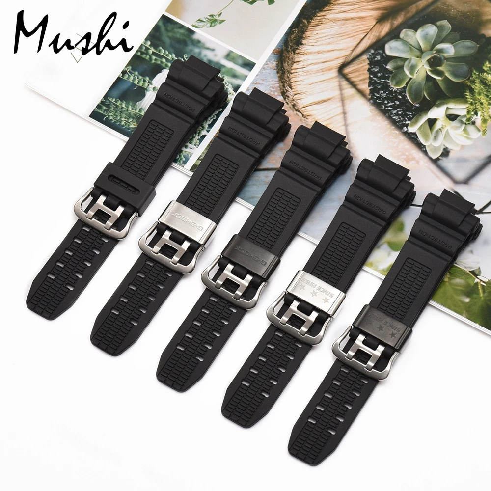 Браслет для Casio GW-3500B GW-3000B GW-2000 спортивный ремешок для наручных часов черный мягкий силиконовый резиновый фиксатор Туфли с ремешком и пряжкой для мужской браслет+ инструмент