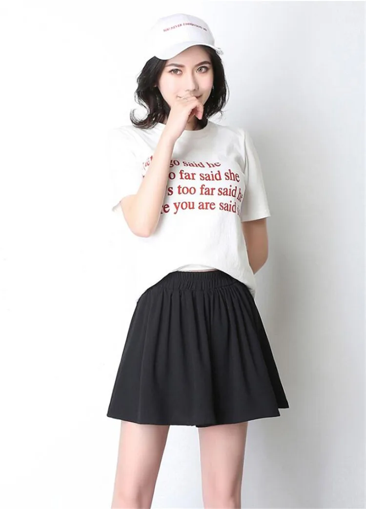 Лето 2019 женские шифоновые Мини-шорты юбки с эластичной талией свободные шорты для девочек летние пляжные шорты корейский стиль студенты