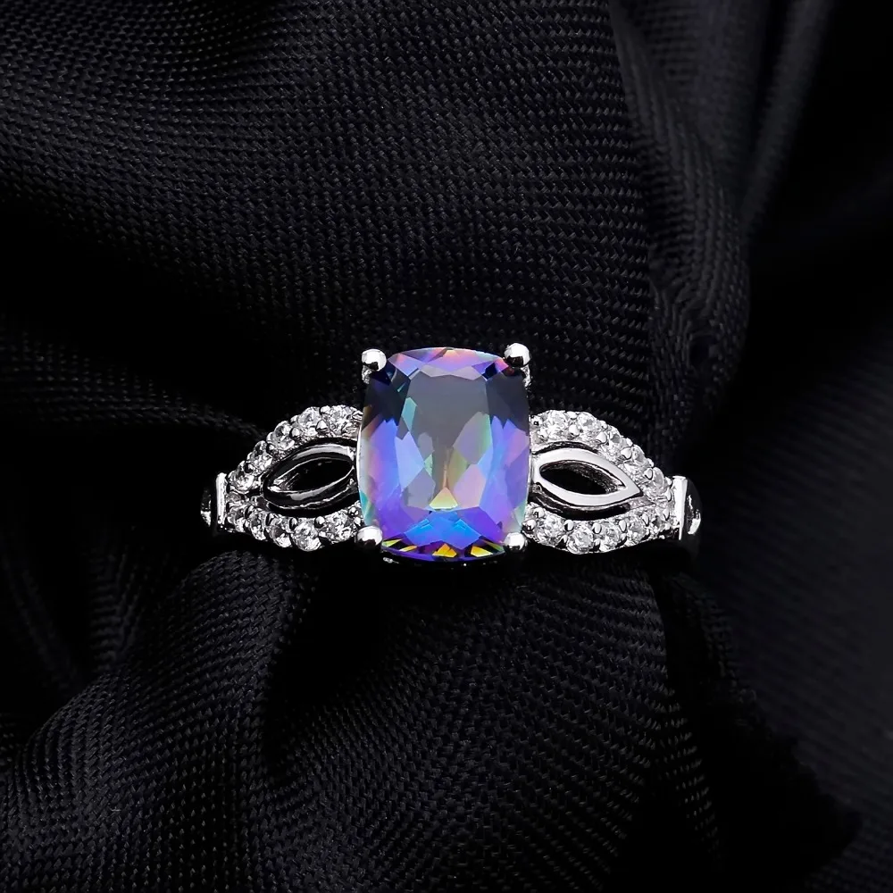Gem's Ballet 2.20Ct натуральный синий мистический кварцевый камень кольцо для женщин 925 пробы Серебряное классическое кольцо хорошее ювелирное изделие
