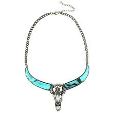 Ювелирные изделия в стиле панк, ожерелье с рогами и черепом