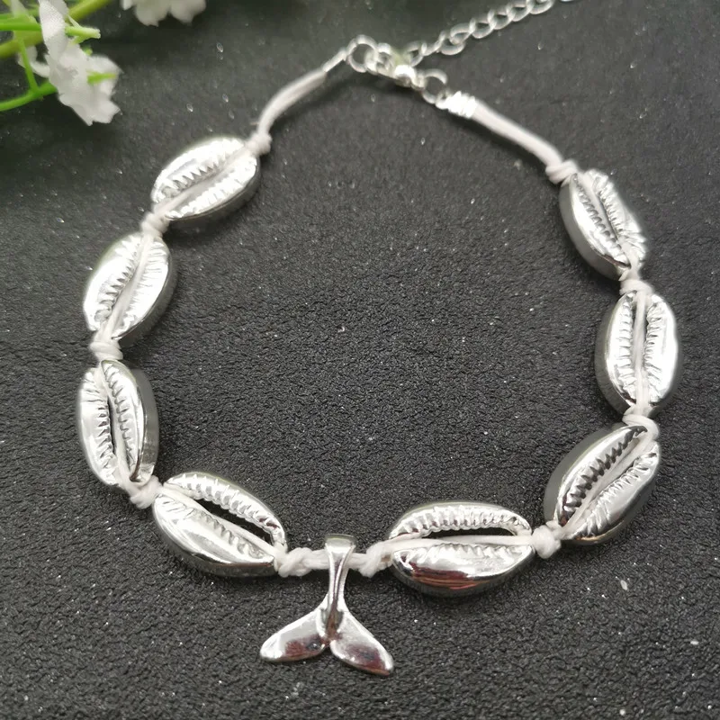 Silver JCYMONG Золотой Серебряный цвет оболочки женские браслеты для щиколотки богемный хвост кулон лодыжки браслет на ногу Модные женские пляжные бижутерия для ног - Окраска металла: Silver